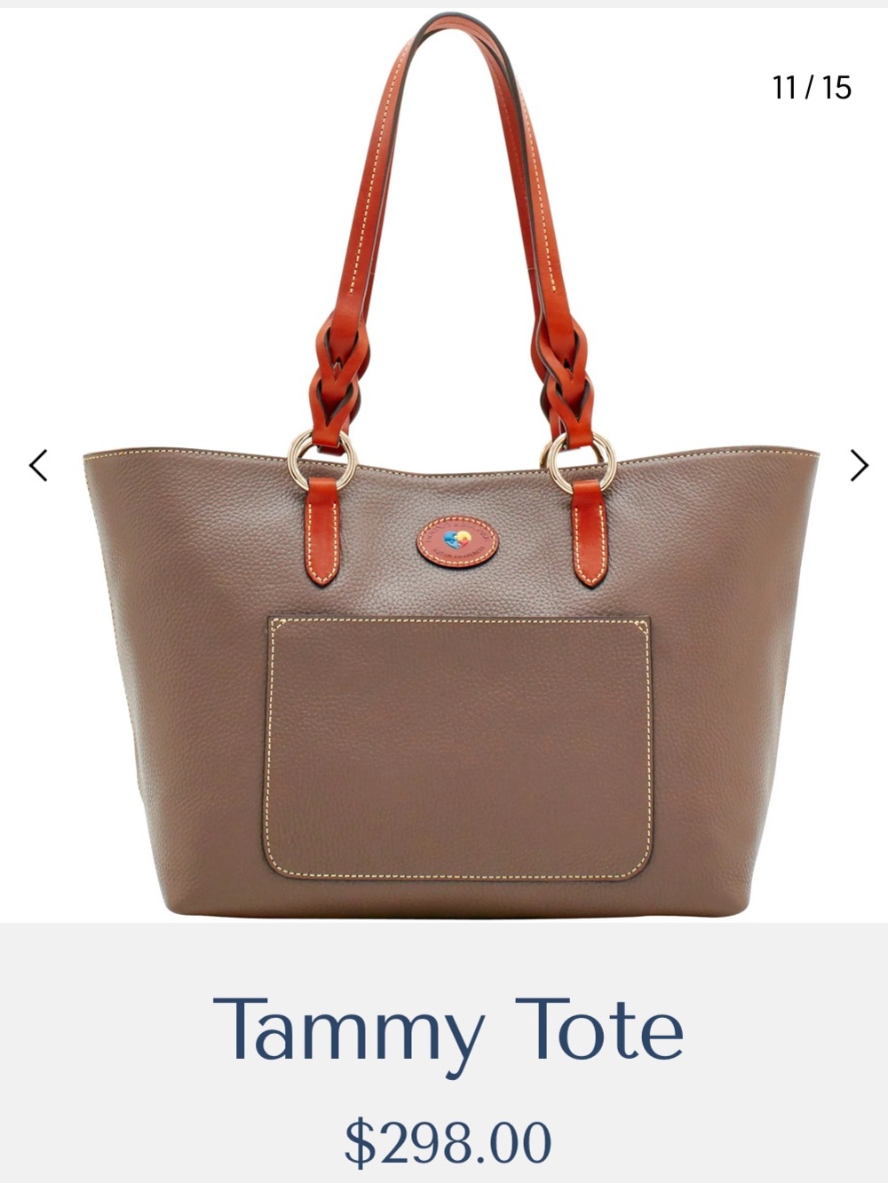 DOONEY & BOURKE Elephant Pebble Grain Tammy Tote for Autism Awareness (special) - Picture 2 of 16